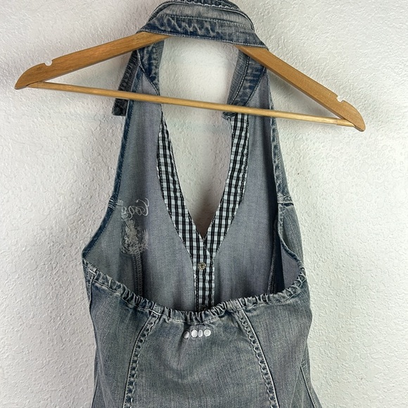 Coogi Y2K Jumpsuit Overalls Halter Neck Backless Women Size 5/6 - Picture 6 of 10
